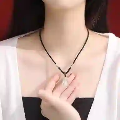 庆大福 福禄玉葫芦 葫芦相伴财运不断小众新中式国风优雅考试 上岸通勤百搭贵气感高级感#好运 玉髓 项链 男女同款情侣款