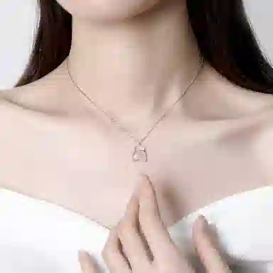 庆大福 甜心小熊 新中式甜美可爱国风国潮平安优雅气质高级感招财纳福转运配饰#好运 玉髓 项链 女款