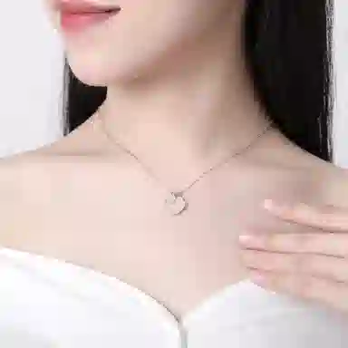 庆大福 一生所爱吊坠  极简百搭显气质轻奢时来运转诸事顺利 新中式小众设计感#好运 玉髓 项链 女款
