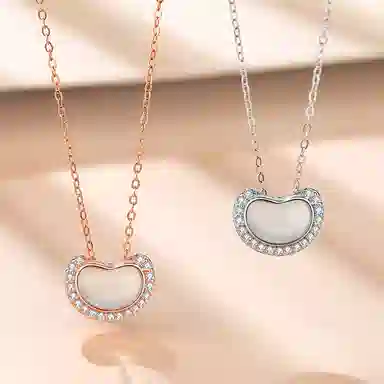 庆大福 相思豆 时来运转 诸事顺利 新中式小众设计#好运 玉髓 项链 女款