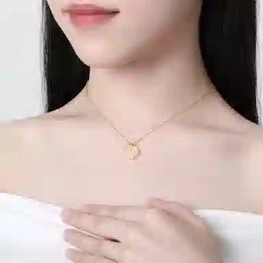 庆大福 一生所爱吊坠  极简百搭显气质轻奢时来运转诸事顺利 新中式小众设计感#好运 玉髓 项链 女款