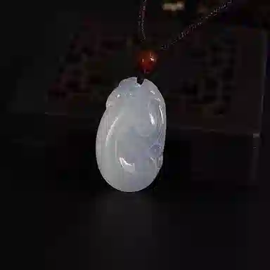 庆大福 清新透亮如意平安喜乐福佑萌主玉见好运吉祥手工锁骨链 玉髓 项链 男女同款情侣款