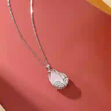 庆大福 郁金香锁骨春夏花语 宫廷风简约气质小众设计高级感森系花朵#好运 玉髓 项链 女款