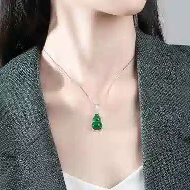 庆大福 【赠品首选】 新中式小众国风竹叶节节高升上岸通勤百搭贵气感#好运 玉髓 项链 女款