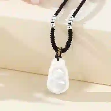 庆大福 福禄玉葫芦 葫芦相伴财运不断小众新中式国风优雅考试 上岸通勤百搭贵气感高级感#好运 玉髓 项链 男女同款情侣款