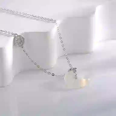 庆大福 环环相扣 简约现代精致优雅小众轻奢高级感百搭时尚设计日常通勤高级感#好运 玉髓 项链 女款