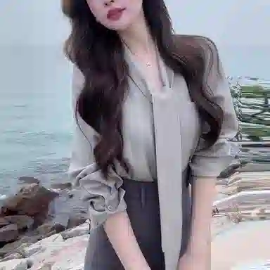 桴生 法式韩系气质飘带高腰长袖衬衫半身裙修身显瘦教资面试穿搭裙装套装 女款