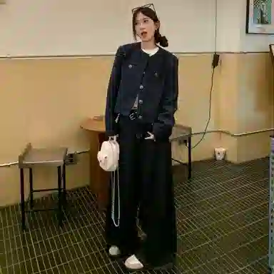 桴生 韩系法式融合小香风短款通勤长袖夹克 女款