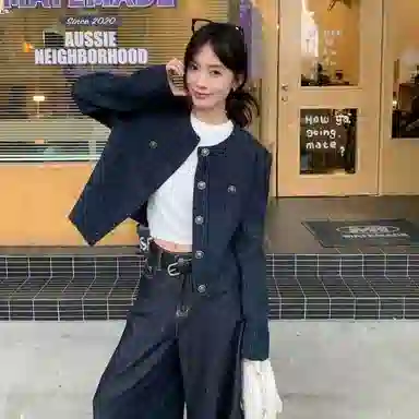 桴生 韩系法式融合小香风短款通勤长袖夹克 女款