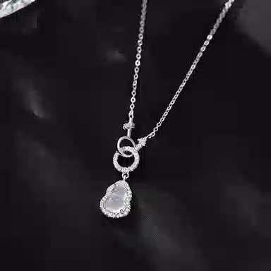 【天赐福禄】 熊银匠 财运滚滚 平安 新中式轻奢小众高级感葫芦吊坠 精致时尚锁骨链 气质优雅百搭 玉髓 项链 女款