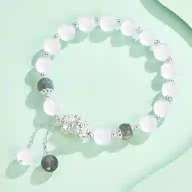 【好运貔貅】 熊银匠 八方来财 吉祥瑞兽 聚财纳福 财源滚滚 新中式国潮 东方雅韵 国风古韵 气质优雅纯银手饰 玉髓 手串 女款