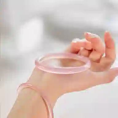 【优质臻品】 熊银匠 胭脂粉素玉贵妃美人镯 新中式国风 温婉优雅古典汉服旗袍古风 甜美气质百搭显白贵气感 玉髓 手镯 女款