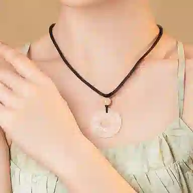 【平安顺遂】 熊银匠 貔貅平安扣 吉祥如意 财运亨通 招财进宝 新中式国潮复古黑曜石吊坠 简约大气 日常百搭 玉髓 项链 男女同款情侣款