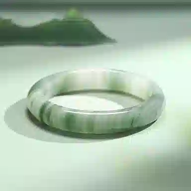 【甄选多翠】 熊银匠 青山黛翠玉贵妃美人镯 新中式国潮古风优雅国风气质 古典汉服旗袍百搭清冷感素玉镯子 金丝玉 手镯 女款