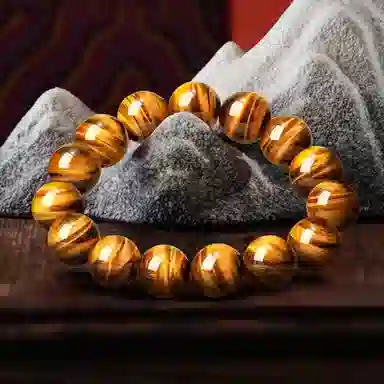 【八方来财】 熊银匠 平安好运 财运亨通 佑财护主 财源滚滚 新中式国潮虎晴石转运珠 时尚大气 男朋友 父亲 虎眼石 手串 男女同款情侣款