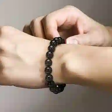 【时来运转】 熊银匠 吉祥好运 平安顺遂 新中式国潮转运珠 简约大气 经典百搭素串 男朋友 父亲 黑曜石 手串 男女同款情侣款