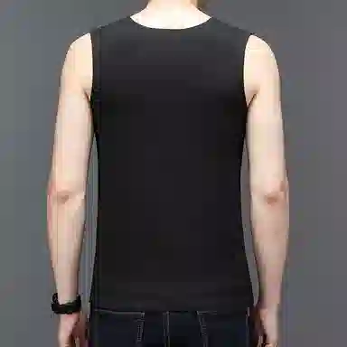 欧迪芬 日系纯色轻量简约德绒柔软高弹加热无痕打底保暖秋衣背心 男女同款