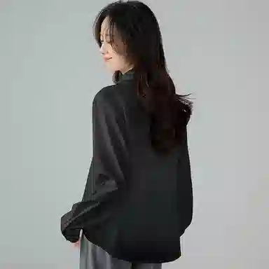 欧迪芬 纯欲春秋韩版宽松抗皱春夏长袖衬衫 女款