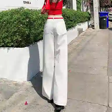 欧迪芬 高腰宽松休闲显瘦百搭牛仔裤 女款