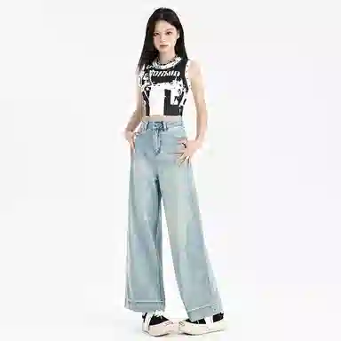 欧迪芬 简约优雅高腰显瘦牛仔裤 女款