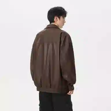 欧迪芬 美式复古高街潮流飞行员机车风休闲宽松防风透气翻领痞帅城市机能时尚氛围感皮扎染日常通勤百搭舒适品牌字母外套夹克 男女同款