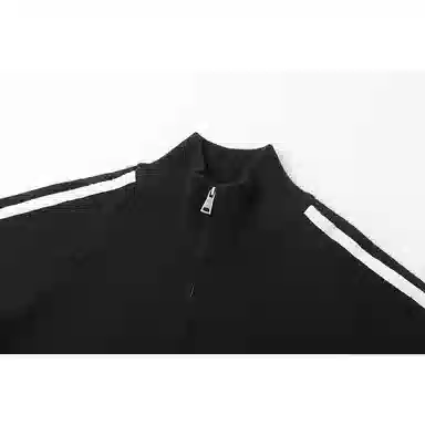 欧迪芬 高领美式风格简约慵懒风撞色图案舒适亲肤百搭双杠条时尚潮流毛衣 男女同款