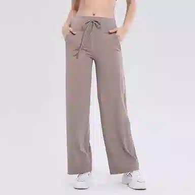 欧迪芬 宽松女抽绳舞蹈裤高腰显瘦健身阔腿瑜伽运动长裤 女款