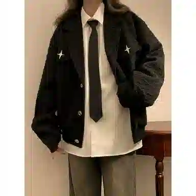 欧迪芬 美式复古外套春秋款小众设计飞行员上衣情侣款炸街短款褂子夹克 男女同款