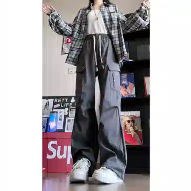 欧迪芬 美式复古软壳裤情侣款春秋季机能拉链多口袋工装裤户外登山裤休闲裤 女款