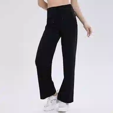 欧迪芬 宽松女抽绳舞蹈裤高腰显瘦健身阔腿瑜伽运动长裤 女款