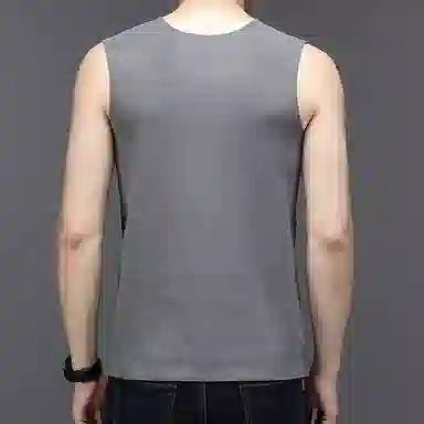 欧迪芬 日系纯色轻量简约德绒柔软高弹加热无痕打底保暖秋衣背心 男女同款