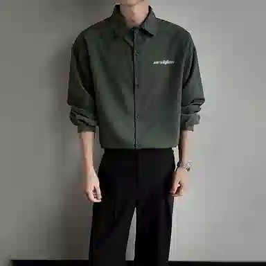 欧迪芬 基础款纯色多巴胺色系舒适简约时尚户外出行日常通勤经典学院风百搭无性别主义长袖翻领单排扣情侣休闲宽松衬衫 男女同款