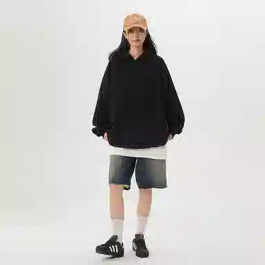 欧迪芬 春秋美式撞色运动上衣情侣宽松打底设计感连帽卫衣 男女同款