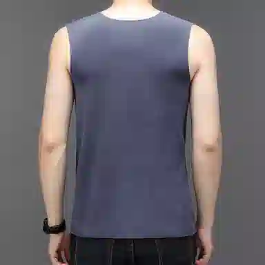 欧迪芬 日系纯色轻量简约德绒柔软高弹加热无痕打底保暖秋衣背心 男女同款