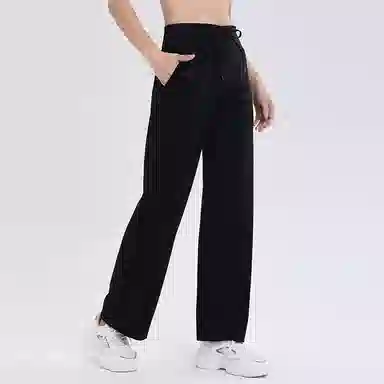 欧迪芬 宽松女抽绳舞蹈裤高腰显瘦健身阔腿瑜伽运动长裤 女款