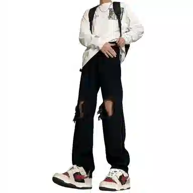 欧迪芬 纯色卫裤宽松直筒阔腿抽绳百搭拖地时尚通勤运动休闲裤 男女同款