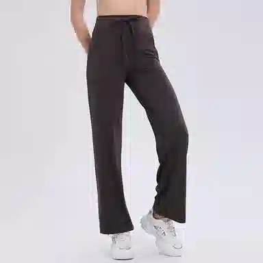 欧迪芬 宽松女抽绳舞蹈裤高腰显瘦健身阔腿瑜伽运动长裤 女款