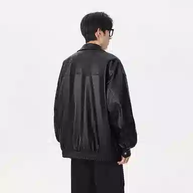 欧迪芬 美式复古高街潮流飞行员机车风休闲宽松防风透气翻领痞帅城市机能时尚氛围感皮扎染日常通勤百搭舒适品牌字母外套夹克 男女同款