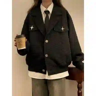 欧迪芬 美式复古外套春秋款小众设计飞行员上衣情侣款炸街短款褂子夹克 男女同款