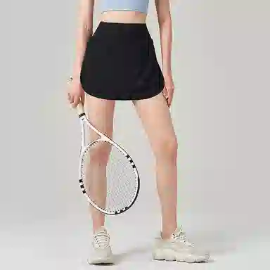 欧迪芬  薄款速干短裤女子跑步训练健身裤女假两件  瑜伽短裙