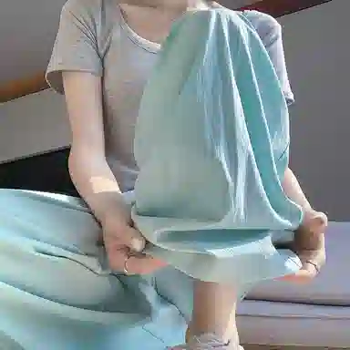 欧迪芬 冰丝阔腿裤薄款夏季高腰垂感宽松直筒显瘦 亲肤山本裤休闲裤 男女同款