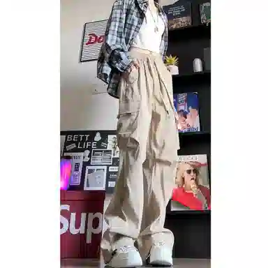 欧迪芬 春秋季潮流港风高街口袋时尚伞兵户外运动速干休闲工装裤 男女同款