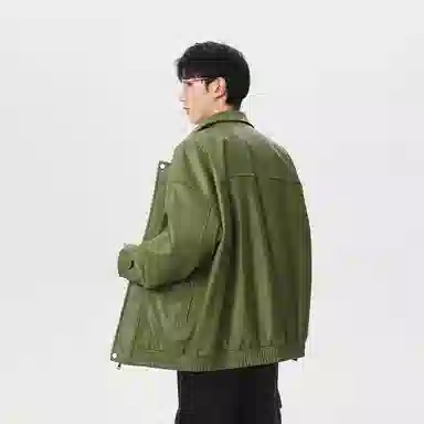 欧迪芬 美式复古高街潮流飞行员机车风休闲宽松防风透气翻领痞帅城市机能时尚氛围感皮扎染日常通勤百搭舒适品牌字母外套夹克 男女同款