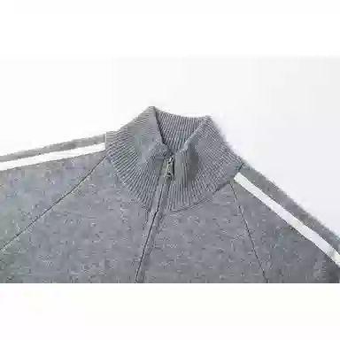 欧迪芬 高领美式风格简约慵懒风撞色图案舒适亲肤百搭双杠条时尚潮流毛衣 男女同款