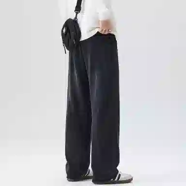 欧迪芬 复古高街基础款系带简约卫裤宽松直筒运动裤显高显瘦休闲裤 男女同款