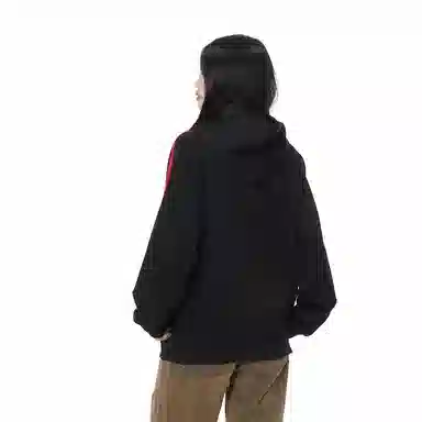 欧迪芬 复古潮牌条纹连帽春秋插肩袖套头外套宽松长袖卫衣 男女同款