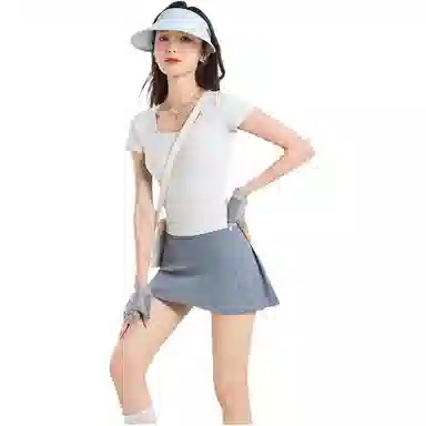 欧迪芬  夏季运动半身裙女高腰弹力假两件短裤女防走光网球羽毛球跑步高尔夫冰感透气速干百褶显瘦纯色舒适户外百搭  瑜伽短裙  女款