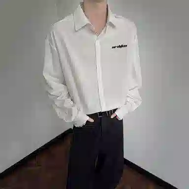 欧迪芬 基础款纯色多巴胺色系舒适简约时尚户外出行日常通勤经典学院风百搭无性别主义长袖翻领单排扣情侣休闲宽松衬衫 男女同款