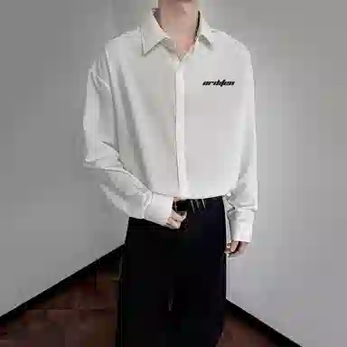 欧迪芬 基础款纯色多巴胺色系舒适简约时尚户外出行日常通勤经典学院风百搭无性别主义长袖翻领单排扣情侣休闲宽松衬衫 男女同款