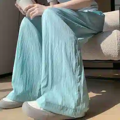 欧迪芬 冰丝阔腿裤薄款夏季高腰垂感宽松直筒显瘦 亲肤山本裤休闲裤 男女同款